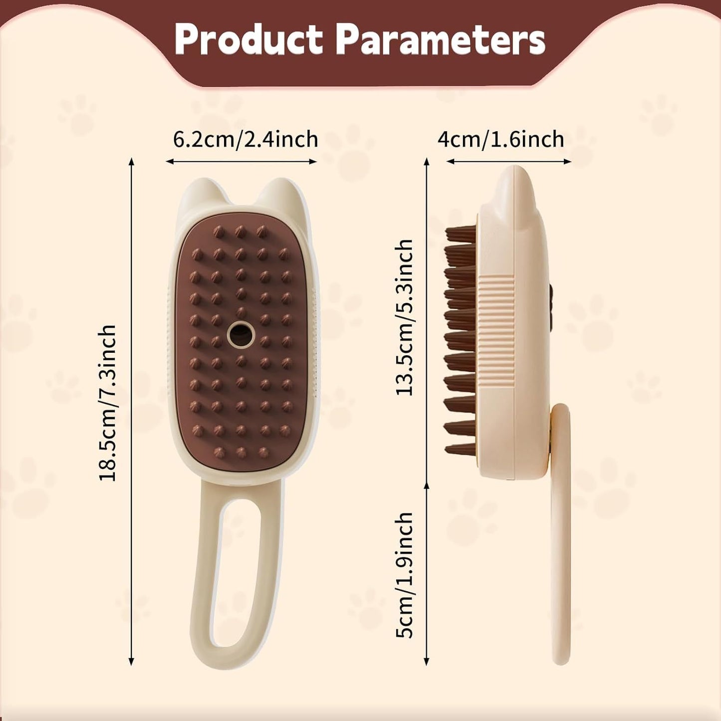 AquaFur Steam Grooming Brush for Dogs & Cats