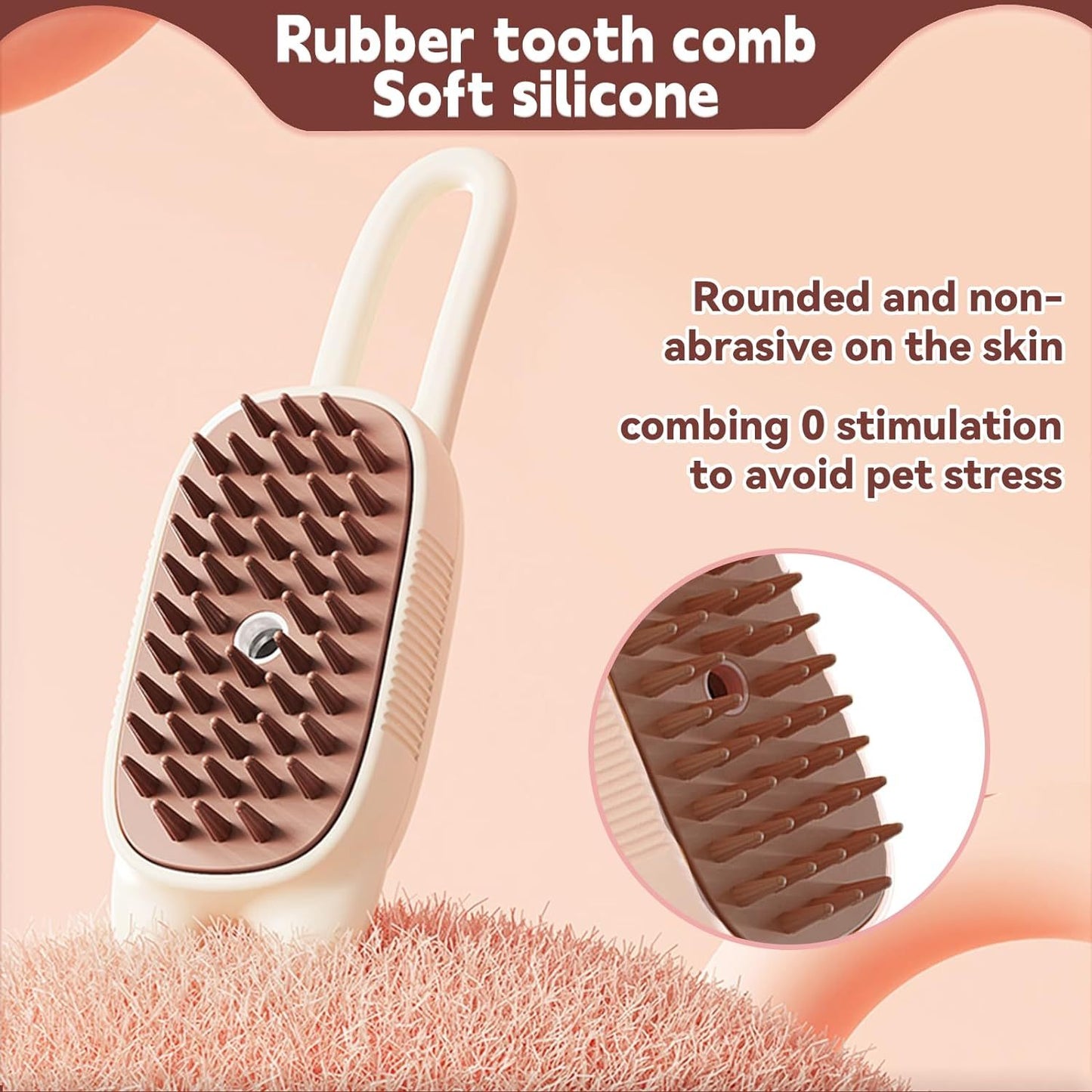 AquaFur Steam Grooming Brush for Dogs & Cats