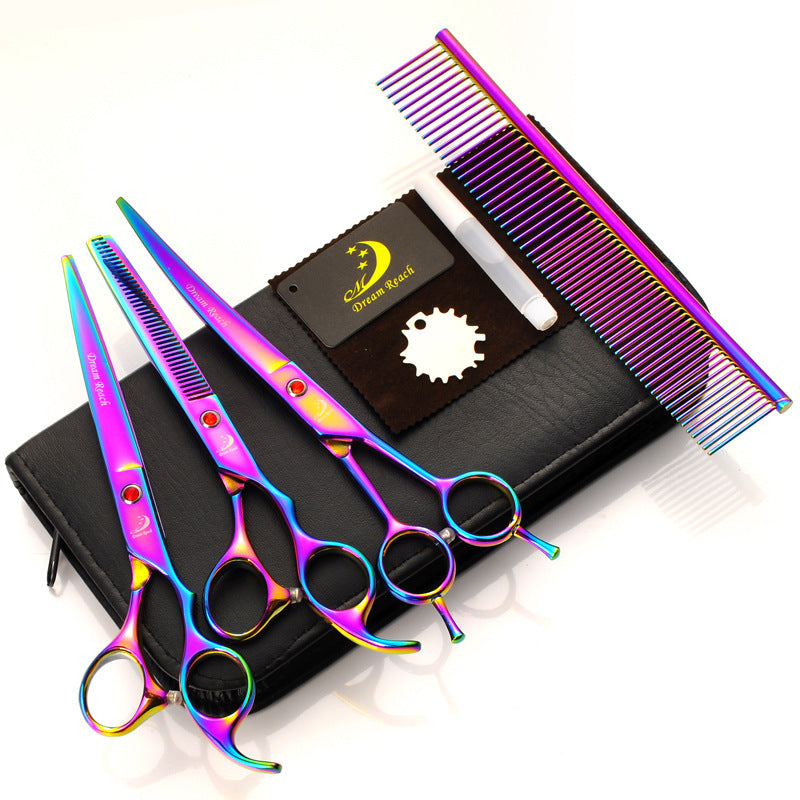 Pet grooming scissors kits
