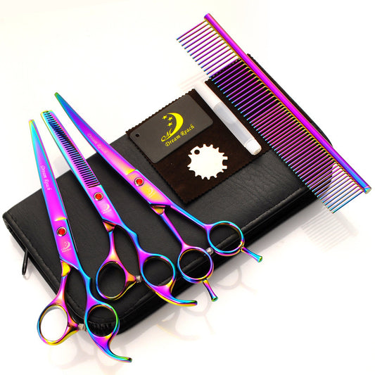 Pet grooming scissors kits