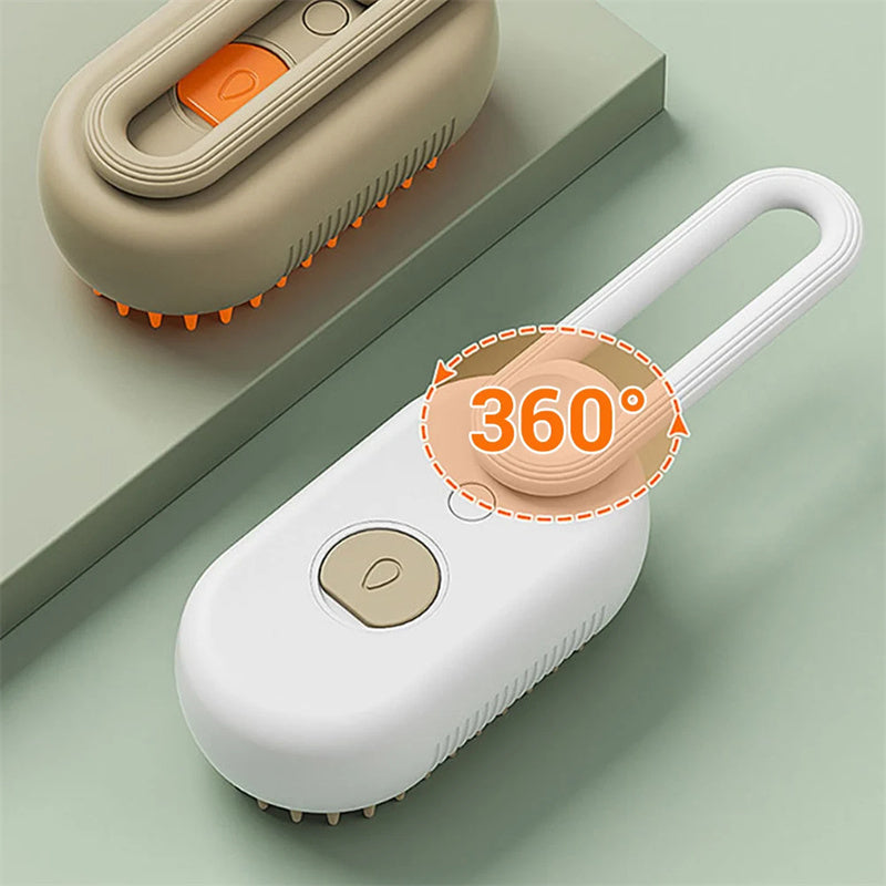 Electric Steam Cat & Dog Brush – 3-in-1 Grooming Tool